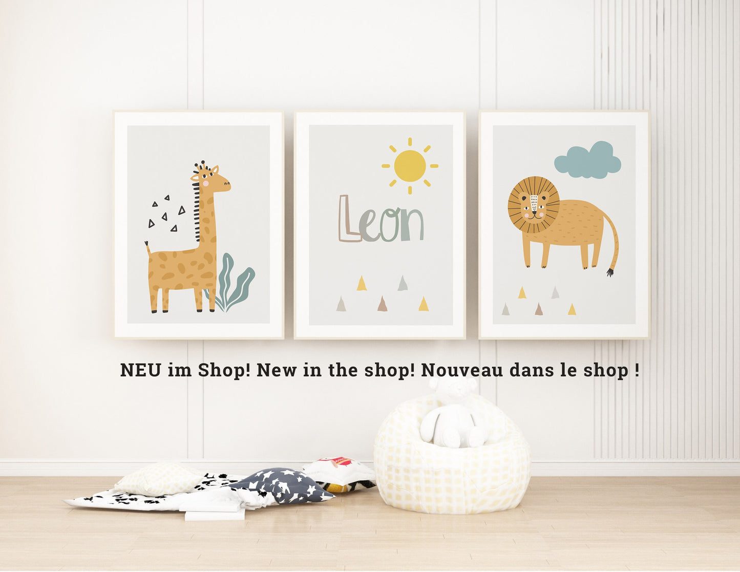 Boho Löwe | Stay Wild | Heißluftballon | 3er Kinderposter Set